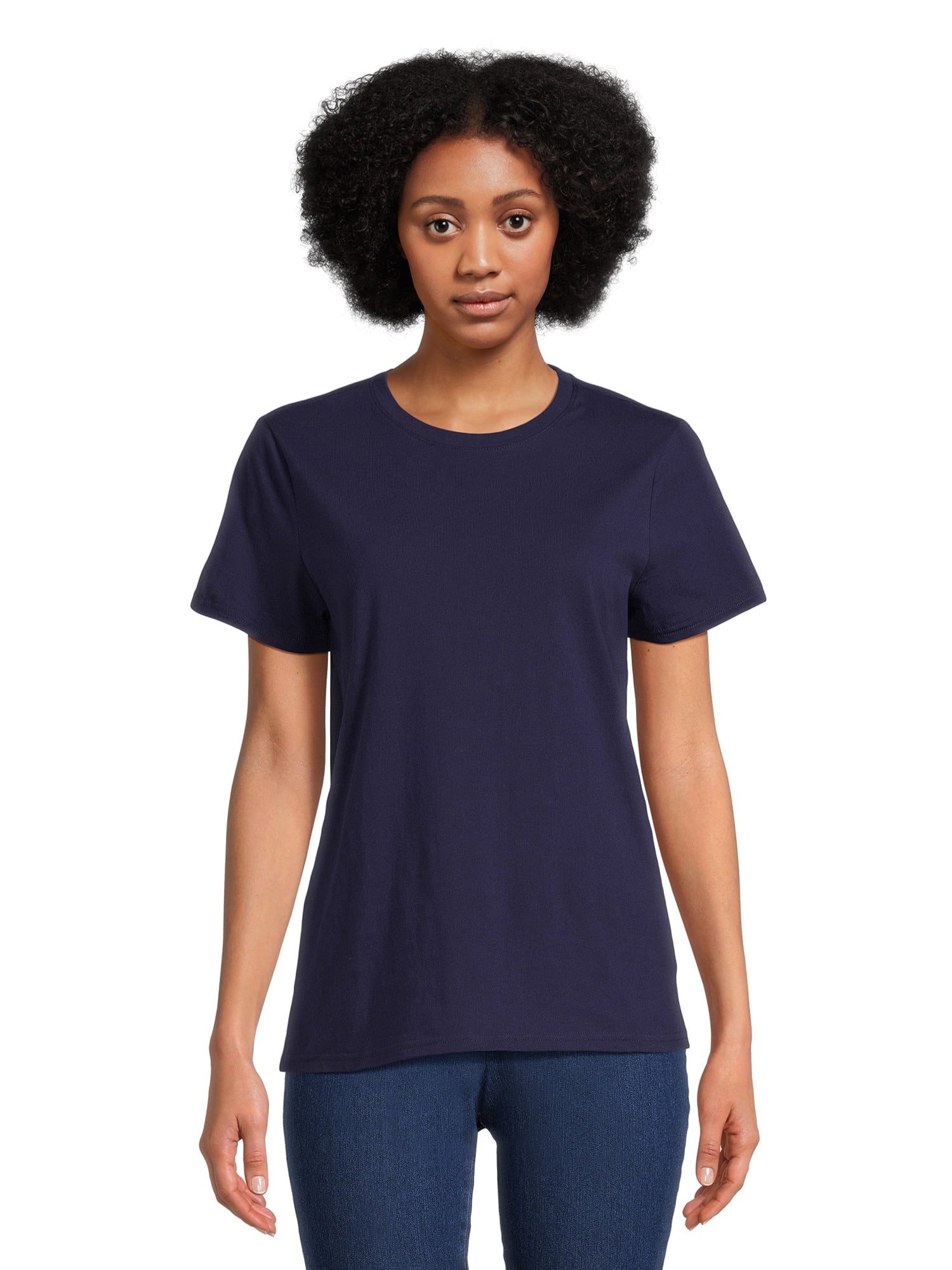 RealSize Women's Crewneck Tee with Short Sleeves, Sizes XS-XXXL