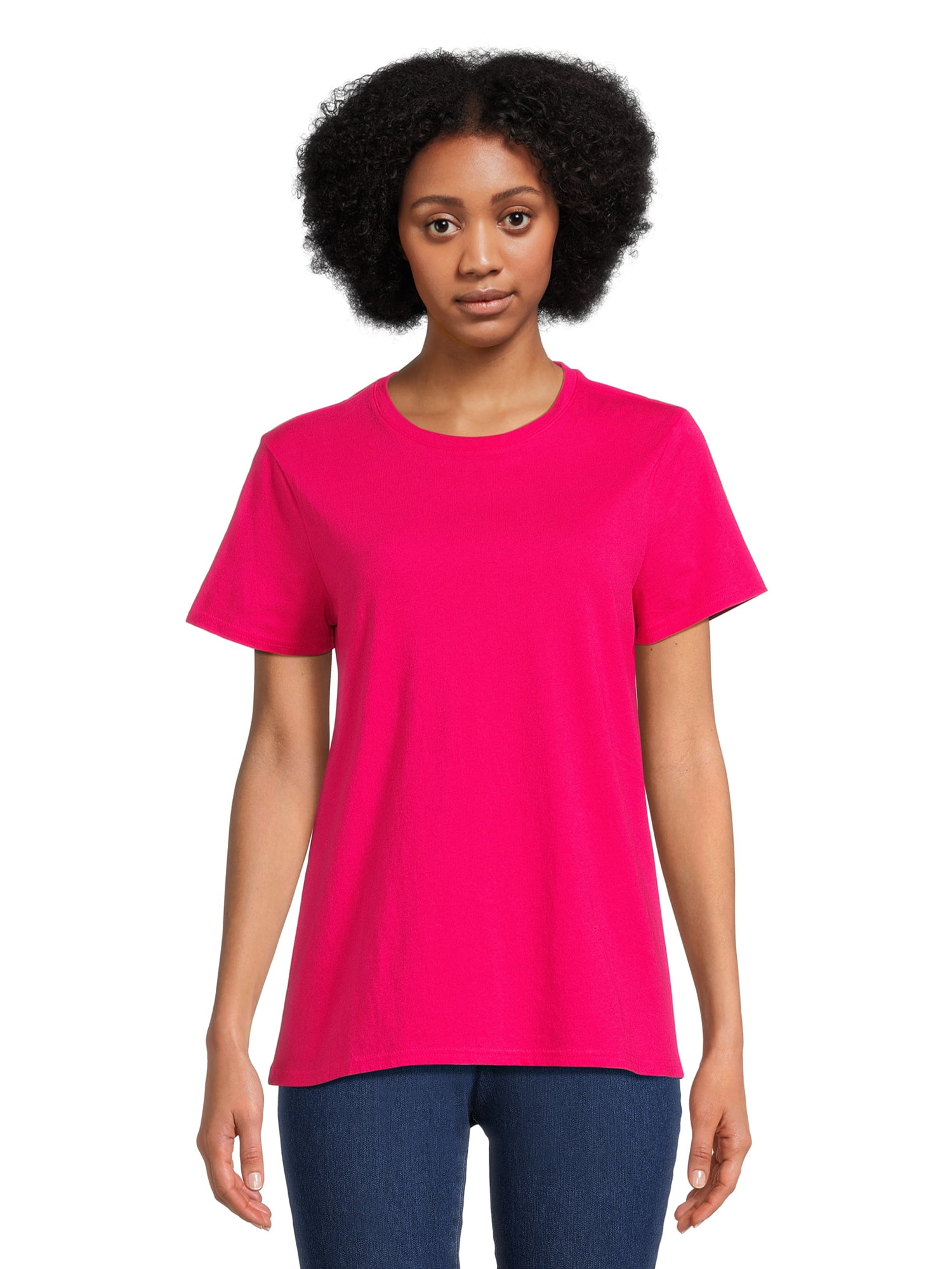 RealSize Women's Crewneck Tee with Short Sleeves, Sizes XS-XXXL