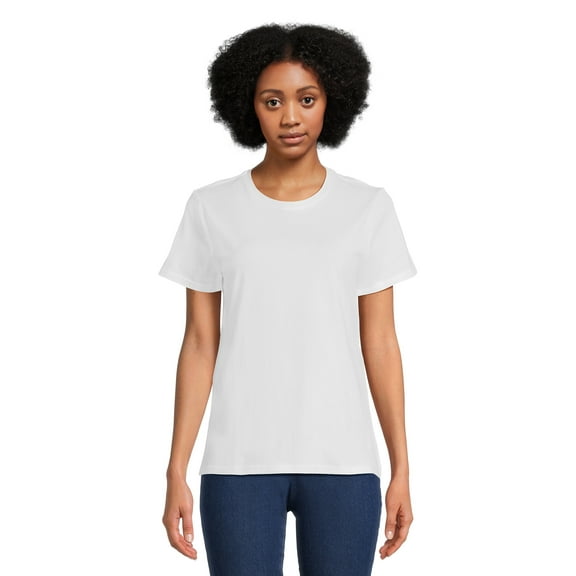 RealSize Women's Crewneck Tee with Short Sleeves, Sizes XS-XXXL