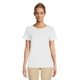 thumbnail image 1 of RealSize Women's Embellished Crewneck Tee with Short Sleeves, Sizes XS-3XL, 1 of 6