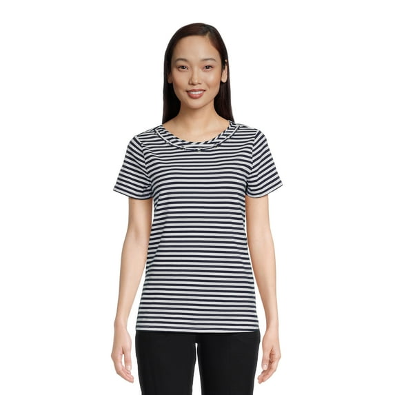 RealSize Women's Embellished Crewneck Tee with Short Sleeves, Sizes XS-3XL