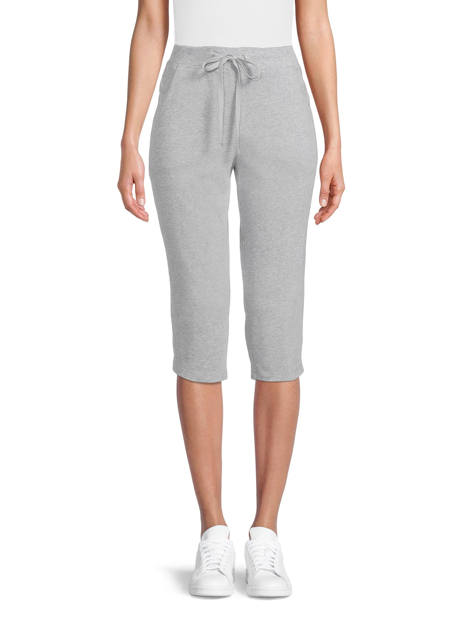 Buy the Womens Gray Heather Elastic Waist Stretch Pull-On Capri Leggings  Size XS
