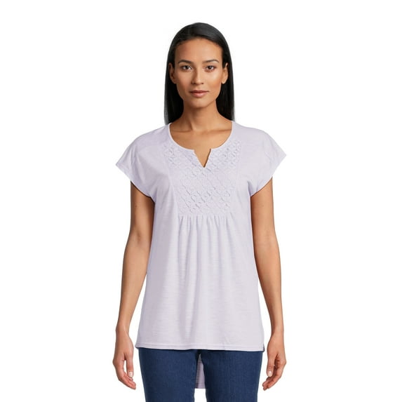 Real Size Women's Crochet Bib Tunic Top, Women's and Women's Plus XS-4X