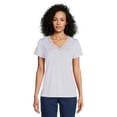 thumbnail image 1 of RealSize Women's Lace V-Neck Tee with Short Sleeves, Sizes XS-XXXL, 1 of 6