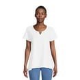 thumbnail image 1 of RealSize Women's Sharkbite Hem Tee with Short Sleeves, Sizes XS-XXXL, 1 of 6