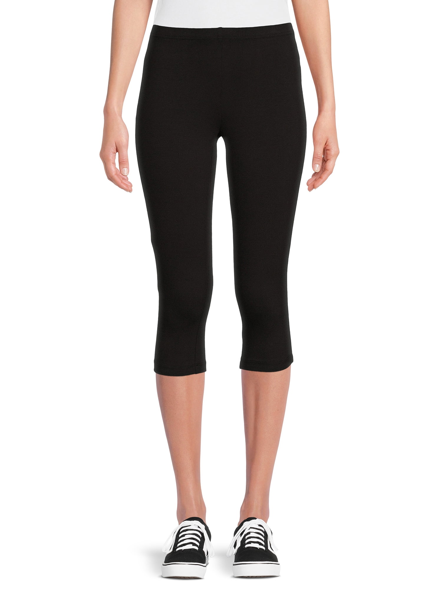 CATALOG CLASSICS Womens Capri Pants with pockets Elastic Waist Pants - Black,  3X 