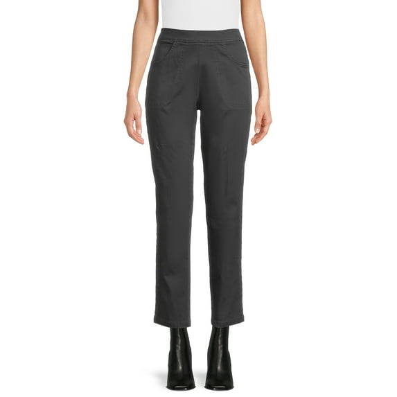 RealSize Women's Stretch Pull On Pants with Pockets, Elastic Waist, 29