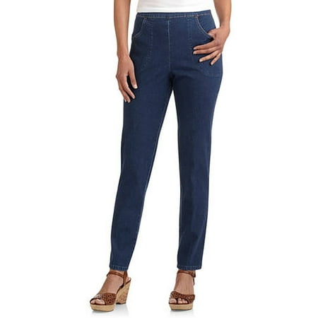 RealSize Women's Stretch Pull On Pants with Two Front Pockets, Available in Petite