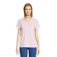 thumbnail image 1 of RealSize Women's V-Neck Graphic Tee with Short Sleeves, Sizes XS-3XL, 1 of 6