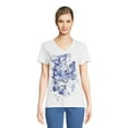 thumbnail image 1 of RealSize Women's V-Neck Graphic Tee with Short Sleeves, Sizes XS-3XL, 1 of 5