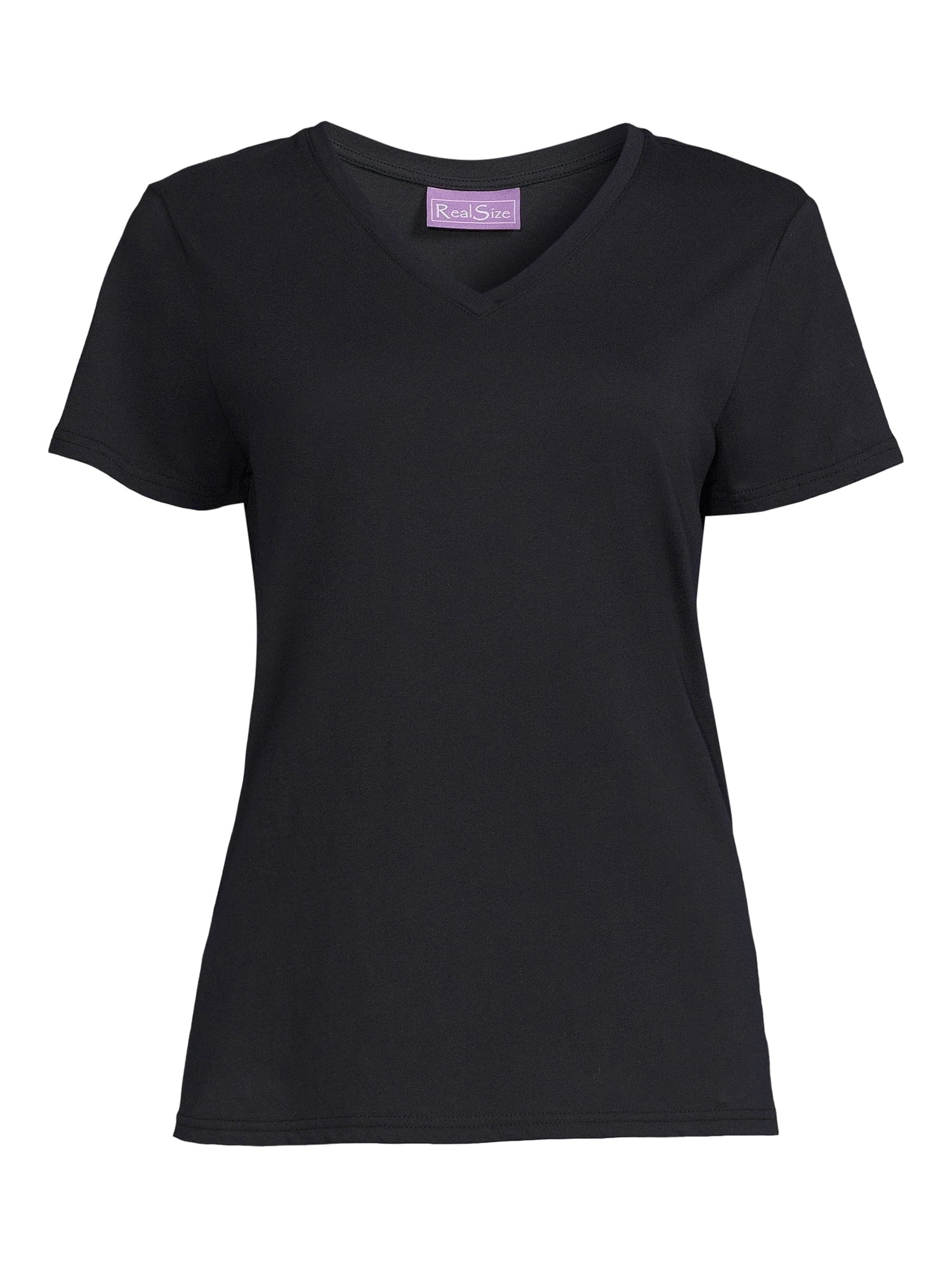 RealSize Women's V-Neck Graphic Tee with Short Sleeves, Sizes XS-3XL