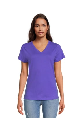 Women's V-Neck Tee with Short Sleeves, Sizes XS-3XL
