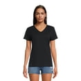 thumbnail image 1 of RealSize Women's V-Neck Tee with Short Sleeves, Sizes XS-3XL, 1 of 6