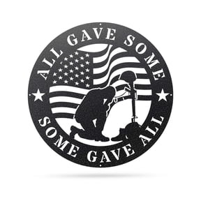 RealSteel All Gave Some, Some Gave All Metal Memorial Sign – Patriotic Wall Art (B - 18")