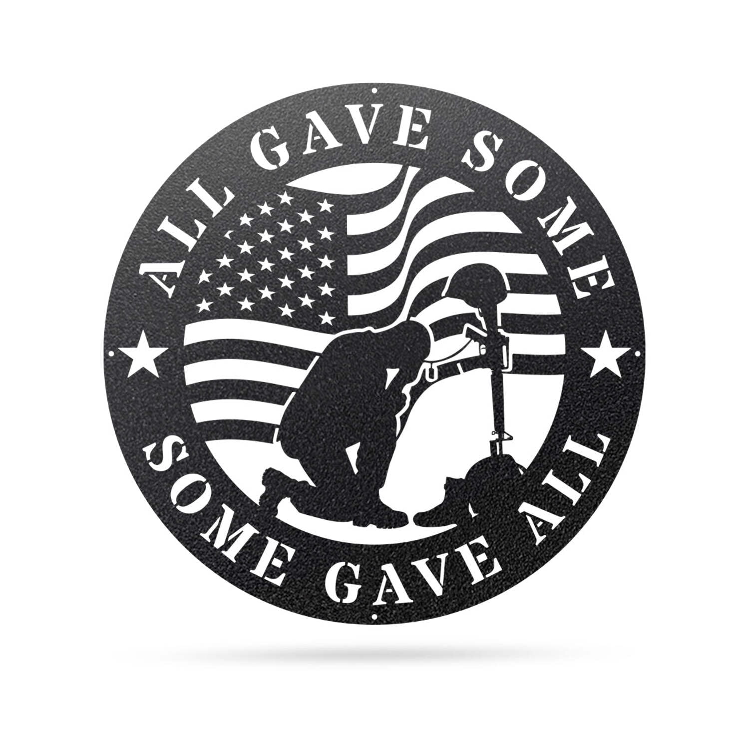 RealSteel All Gave Some, Some Gave All Metal Memorial Sign – Patriotic Wall Art (B - 36")