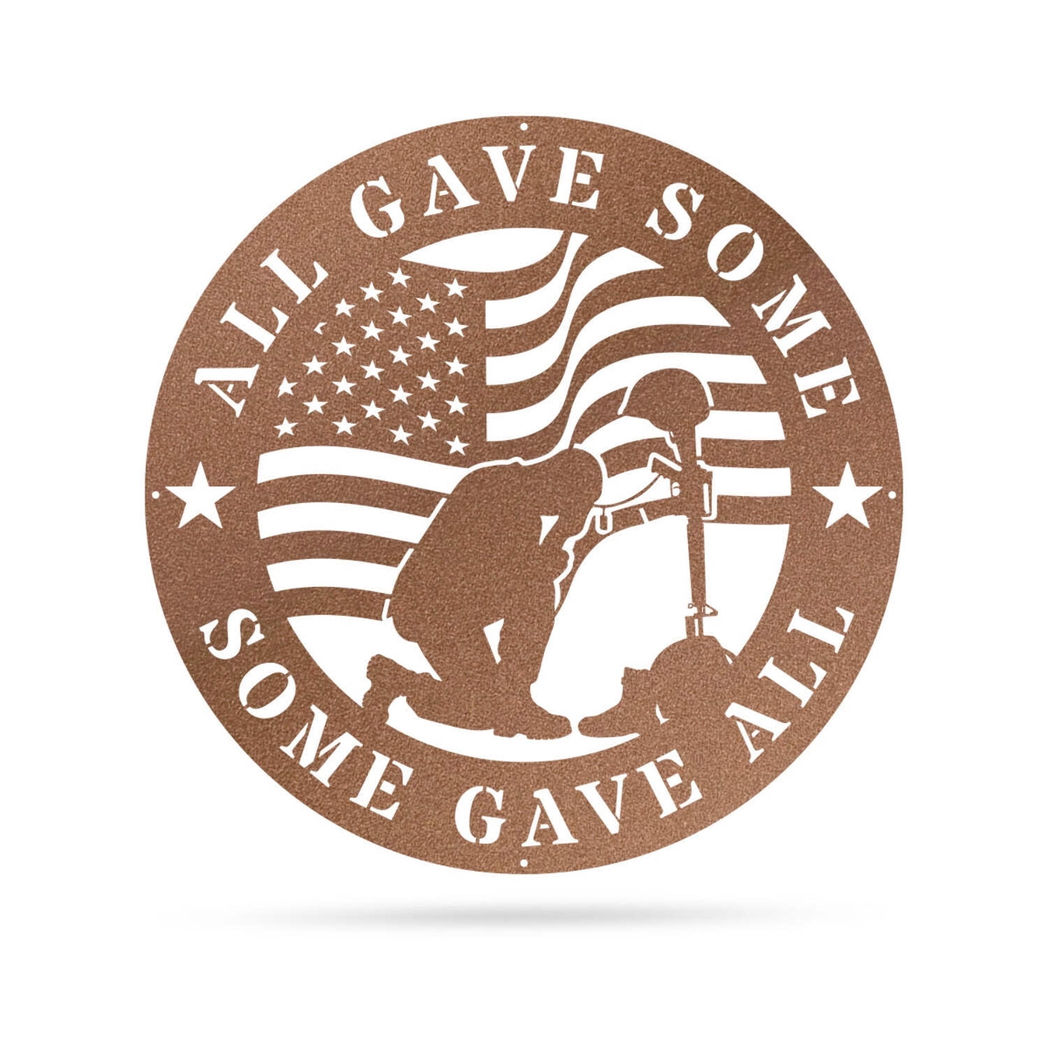 RealSteel All Gave Some, Some Gave All Metal Memorial Sign – Patriotic Wall Art (RUST - 18")