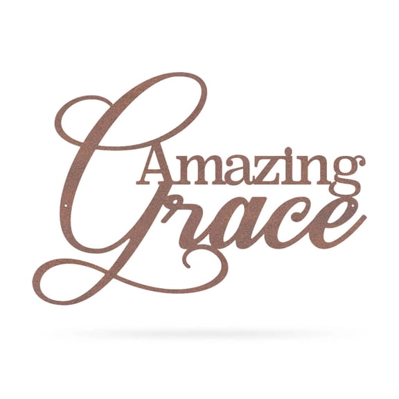RealSteel: Amazing Grace Wall Art – Inspirational Metal Décor for Home or Garden (14"/Rust)