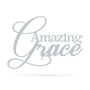 RealSteel Metal Amazing Grace Wall Art Textured Silver, 10" x 14"