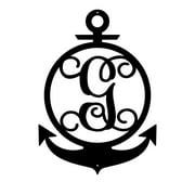 RealSteel Anchor Initial Monogram   Nautical Metal Wall Art G-18