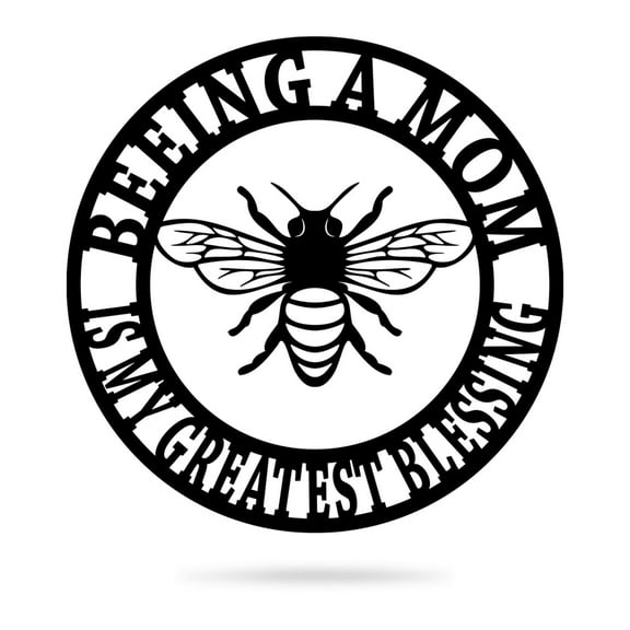 RealSteel Beeing A Mom Wall Art - Celebrating Motherhood (18"/ Black)