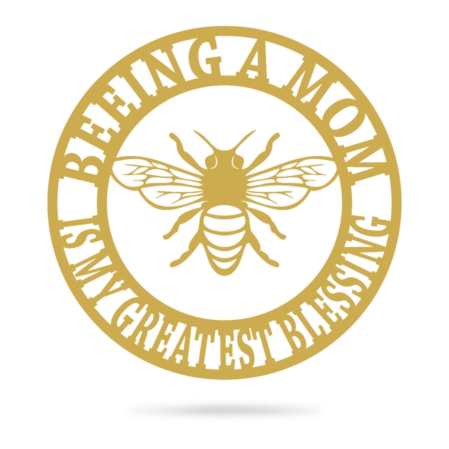 RealSteel Beeing A Mom Wall Art - Celebrating Motherhood (24"/ Gold)