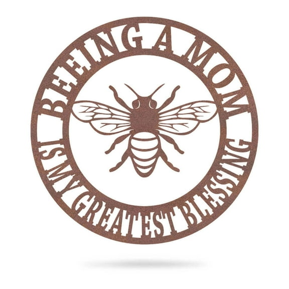 RealSteel Beeing A Mom Wall Art - Celebrating Motherhood (24"/ Rust)