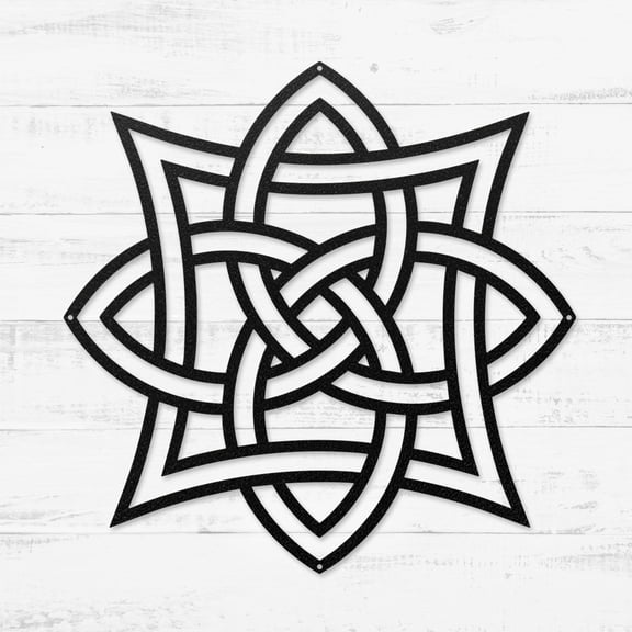 RealSteel Celtic Knot Symbols Metal Wall Art – Quad Celtic Knot | Made in USA (Black-12")