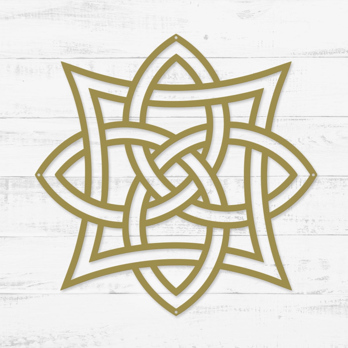 RealSteel Celtic Knot Symbols Metal Wall Art – Quad Celtic Knot | Made in USA (Gold-24")