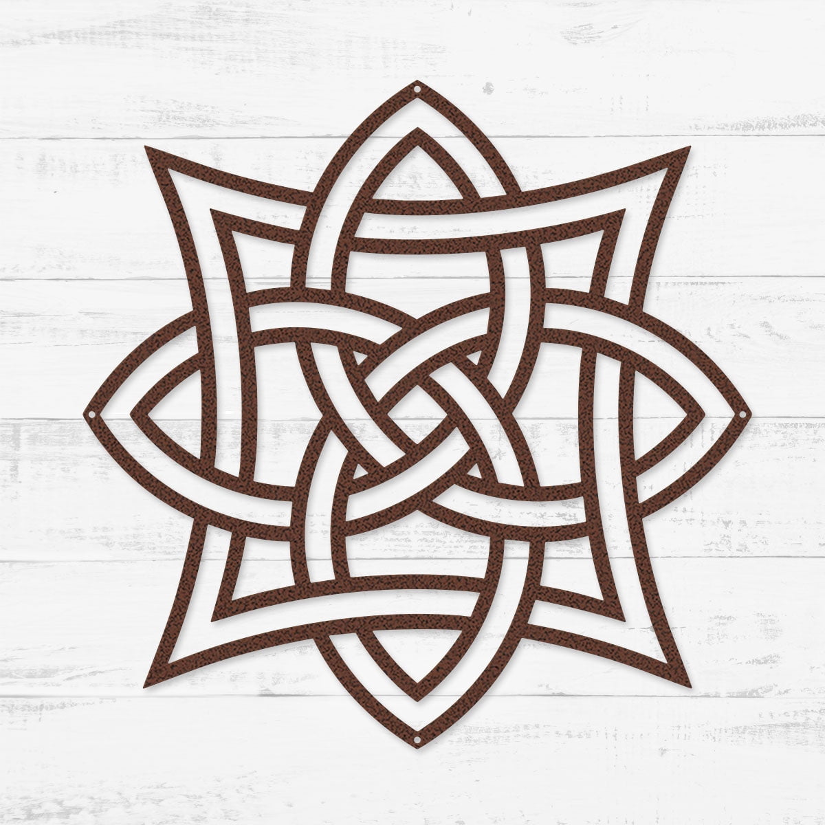 RealSteel Celtic Knot Symbols Metal Wall Art – Quad Celtic Knot | Made in USA (Penny Vein-12")