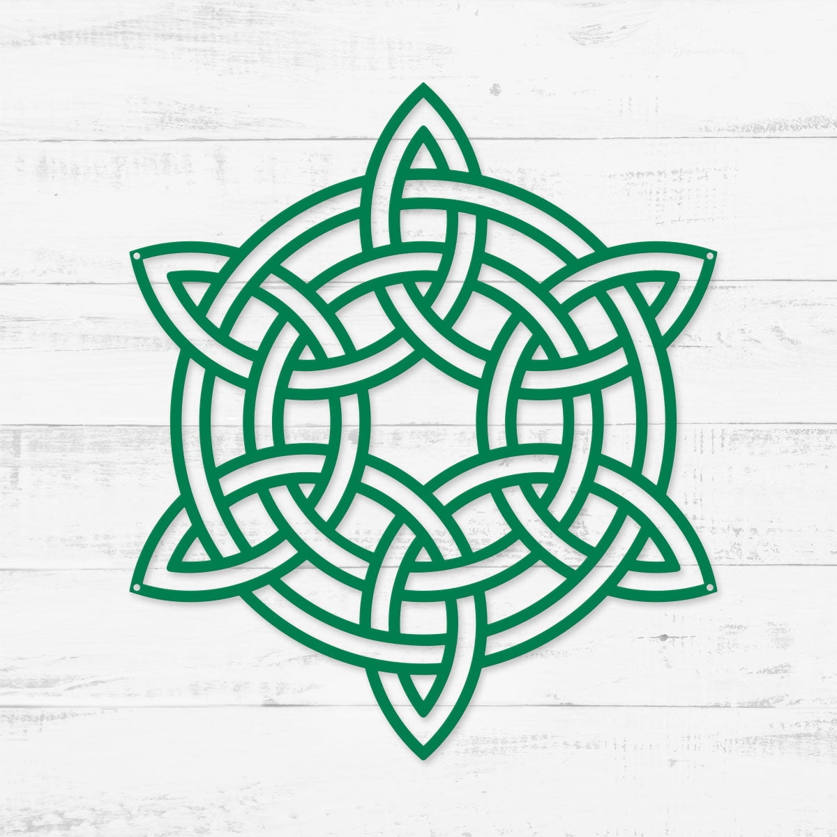 RealSteel Celtic Knot Symbols Metal Wall Art – Six Point Knot | Made in USA (Green-18")