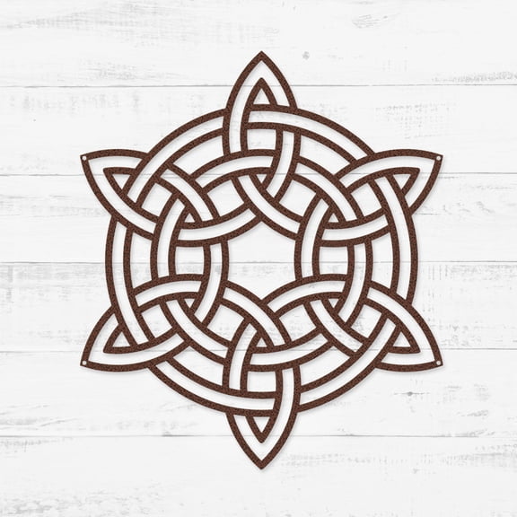RealSteel Celtic Knot Symbols Metal Wall Art – Six Point Knot | Made in USA (Penny Vein-12")