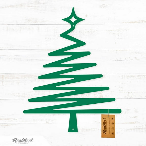RealSteel: Choose Your Christmas Tree Design - Customizable Metal Holiday Décor for Indoor/Outdoor Display (Type2-Green-18)