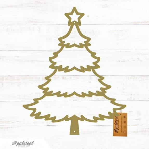 RealSteel: Choose Your Christmas Tree Design - Customizable Metal Holiday Décor for Indoor/Outdoor Display (Type3-Gold-18)
