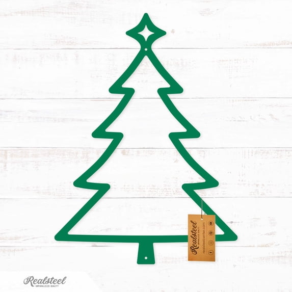 RealSteel: Choose Your Christmas Tree Design - Customizable Metal Holiday Décor for Indoor/Outdoor Display (Type4-Green-12)