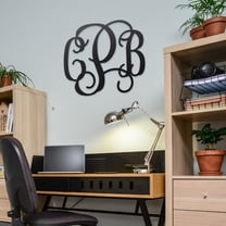 RealSteel Curly Wall Monogram – Personalized 3-Letter Metal Sign – Custom Steel Wall Art for Home, Wedding & Anniversary Gifts – Indoor/Outdoor Rust-Resistant Décor – Handcrafted in Texas (B-14)