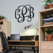 RealSteel Personalized Metal Curly Wall Monogram Black, 14"