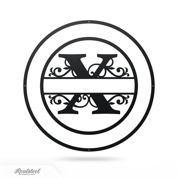 RealSteel Metal Elegant Personalized Name Monogram - Letter X (Black, 36")