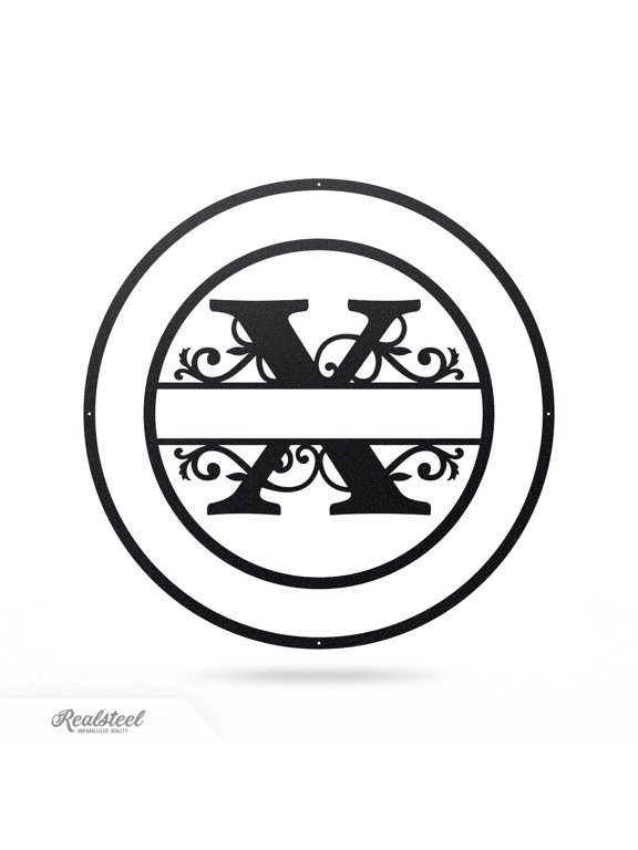 Metal Elegant Personalized Name Monogram - Letter X (Black, 36")