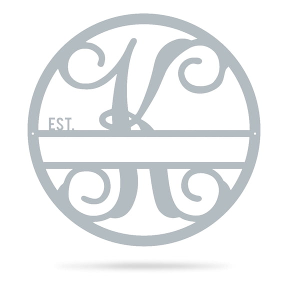 RealSteel Personalized Metal Family Legacy Monogram - Letter K (Textured Silver, 36")