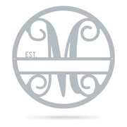 RealSteel Family Legacy Monogram   Personalized Metal Name Sign Letter M, 18"