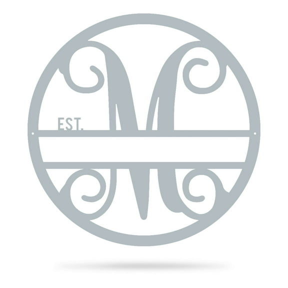 RealSteel Family Legacy Monogram – Personalized Metal Name Sign (Letter M, 18")