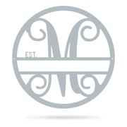 RealSteel Personalized Metal Family Legacy Monogram - Letter M Textured Silver, 18"