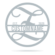 RealSteel Personalized Metal Family Legacy Monogram - Letter Z Textured Silver, 18"
