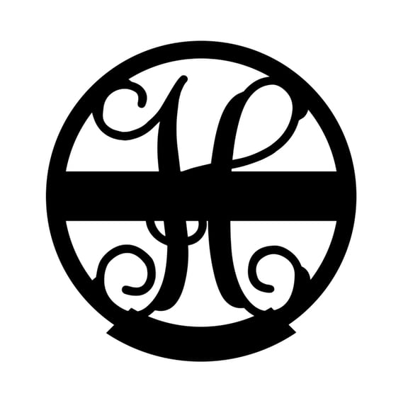 RealSteel Personalized Metal Family Name Monogram - Letter H (Black, 36")