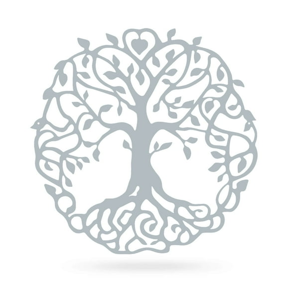 RealSteel Family Tree of Life Metal Art | Outdoor Wall & Garden Decor | Durable American-Made Metal Artwork (18" / TS)
