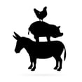 thumbnail image 1 of RealSteel: Farmyard Friends Wall Art – Rustic Farmhouse Animal Silhouettes, Cow/Pig/Rooster or Donkey/Pig/Chicken, Durable Indoor/Outdoor Decor, Made in USA (DPC/Black), 1 of 4