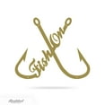 thumbnail image 1 of RealSteel "Fish On" Fisher Wall Art - Metal Fishing Hook Decor for Fishermen (GOLD-24), 1 of 7