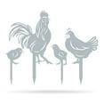 thumbnail image 1 of RealSteel Garden Art - Chickens 4 Pack, Life-Size Farmyard Yard Decorations (Textured Silver), 1 of 5