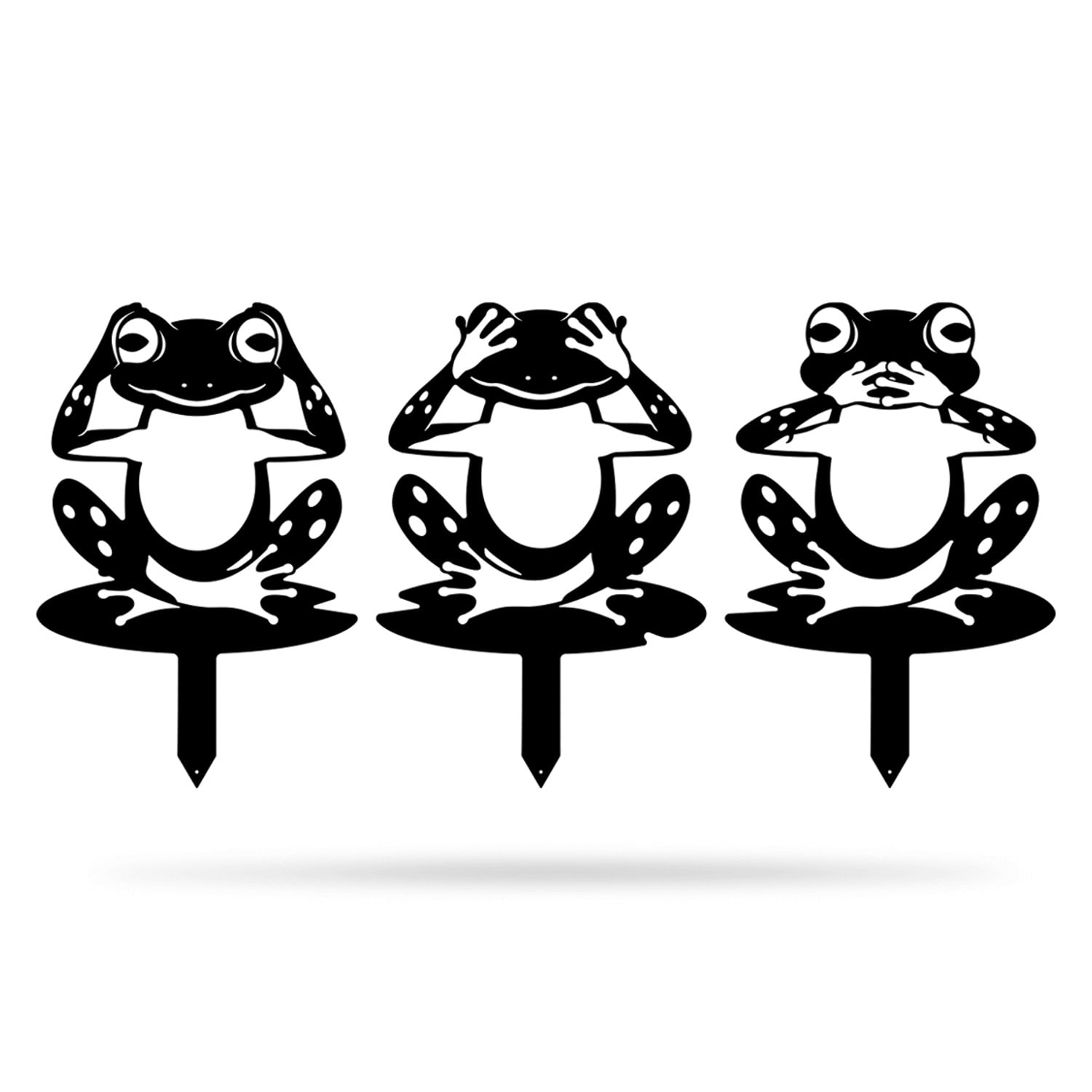 RealSteel Garden Art - Frogs 3 Pack, "Hear No Evil, See No Evil, Speak ...