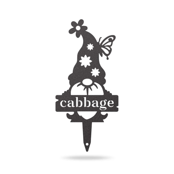 RealSteel, Garden Gnomes Metal Plant Labels, Vegetable, Herb Markers, Outdoors (CABBAGE-Large)